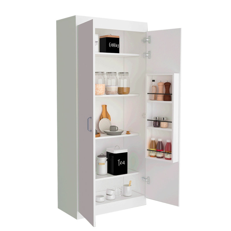 Double Door Pantry Cabinet, Five Shelves