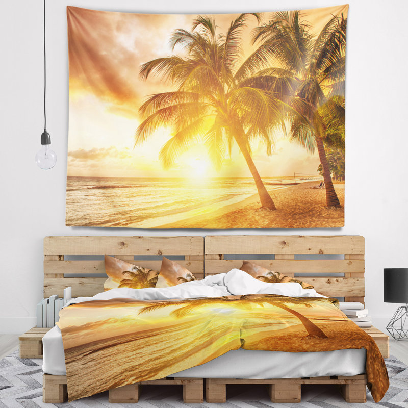 Tapisserie de paysage marin à la Barbade, H 78 po x l 92 po