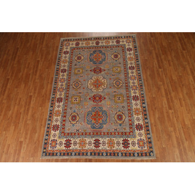 Geometric Kazak Handmade Area Rug 7x10