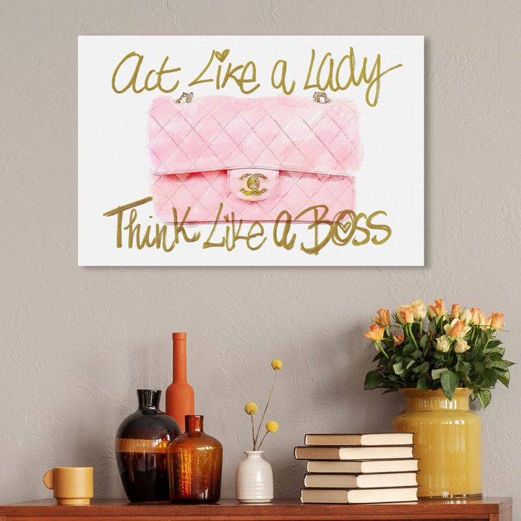 Oliver Gal 'Expensive Things Graffiti' Typography and Quotes Wall Art Canvas Print Funny Quotes and Sayings - Gold, Pink - 36 x 54