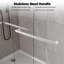 Porte de douche coulissante double semi-sans cadre pour douche à l'italienne, l 44-48 po x H 72 po - Verre trempé de 8 mm (5/16 po) - revêtement facile à nettoyer - rouleaux lisses, argent, 72 x 48 po