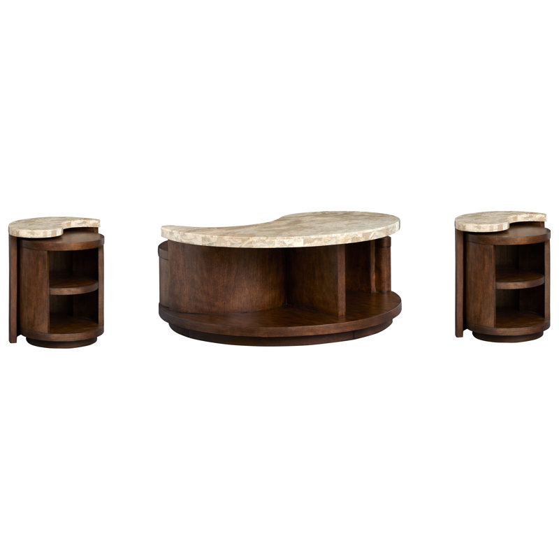 Table basse Valentin avec 2 tables gigognes Valentin, 3 pièces: table basse, 2 tables de bout