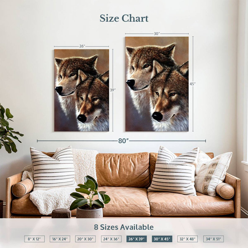Brampt Fearless Wolves, 39" H x 26" W