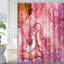 Rideau de douche en marbre rose avec peinture abstraite et 12 crochets-180246736