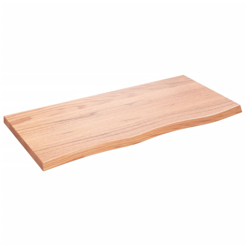 Tablette murale Loon Peak® brun clair traité bois massif chêne, H 1,6 po x l 19,7 po x P 39,4 po