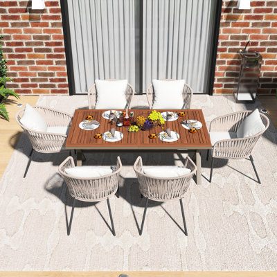 Patio Dining Set, All-Weather Outdoor Furniture Set With Dining Table And Chairs