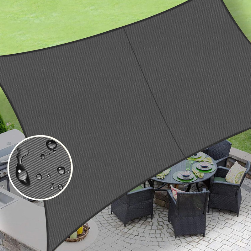 Toile d'ombrage rectangulaire imperméable, Brun, 10 pi x 6,6 pi