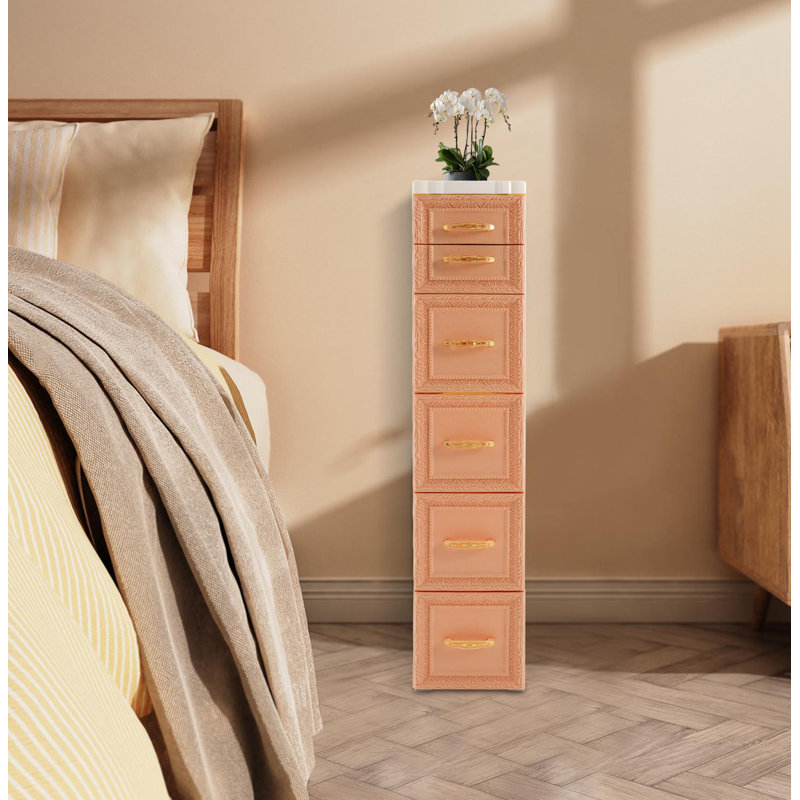 5 Tiers Freestanding Bathroom Cabinet, Orange