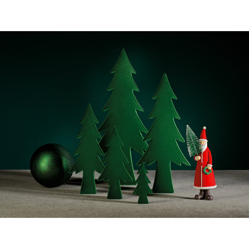 Flocked Tree, Green, 19" H x 9" W x 3" D