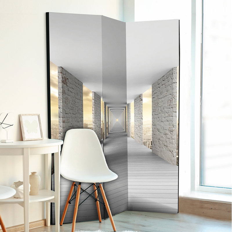Solid Wood Folding Room Divider, 3