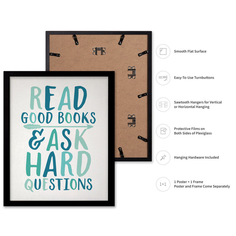 Lire de bons livres, Cadre noir, Affiche, H 08 po x l 10 po