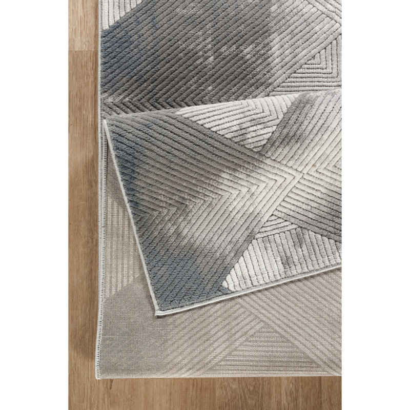 Geometrix Gray Area Rug - Classic & Timeless, Runner 2'7" x 9'10"