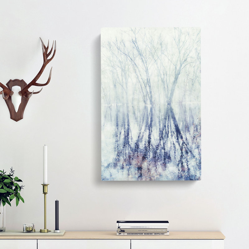 Reflection Of Trees In A Forest - Wrapped Canvas, 91cm H x 60cm W x 3cm D