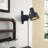 Tingrui Modern Industrial Black Plug in Wall Sconces, Vintage Swing Arm Wall Lamp for Living Room