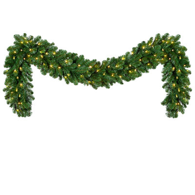 108'' in. Lighted Faux Fir Garland