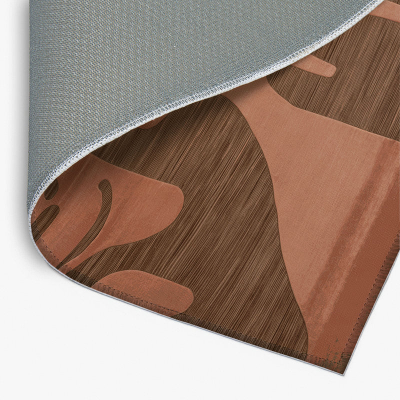 Tapis brun abstrait intérieur et extérieur, Rectangulaire 2 pi x 3 pi