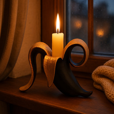 10 cm H Tabletop Candlestick Holder with Candle Included