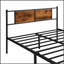 Structure de lit robuste en métal avec tête de lit à panneau en bois, conception silencieuse et amplement de rangement sous le lit pour les chambres à coucher modernes-865606828