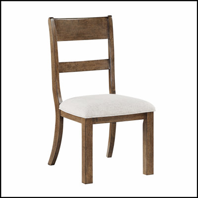 Ensemble 2 pièces de chaises de salle à manger contemporaines avec finition brun clair, sièges rembourrés confortables et design classique durable