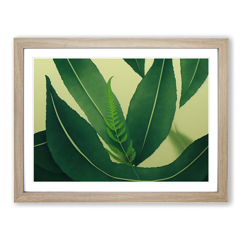 Spirited Leaf - Single Picture Frame Print, Oak, 34cm H x 46cm W x 2cm D