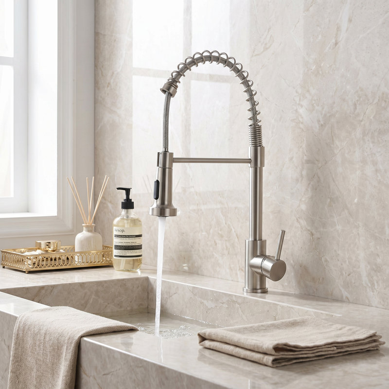 Pull-Down Sprayer Retractable Spring Kitchen Tap