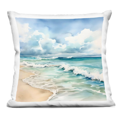 Coussin décoratif Sun Bleached Serene Coast, imprimé par LSR Design Studio
