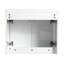 Meuble-lavabo moderne blanc brillant 48 po avec lavabo en résine, portes à fermeture en douceur, 1 armoire murale et armoire latérale, quincaillerie de porte de fermeture à option de rangement, conception à fixation flottante, contreplaqué