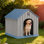Grande niche pour chien en résine imperméable 38,09 po (bleu)