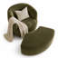 Petit fauteuil de salon rembourré en velours avec repose-pieds Anton-129857937