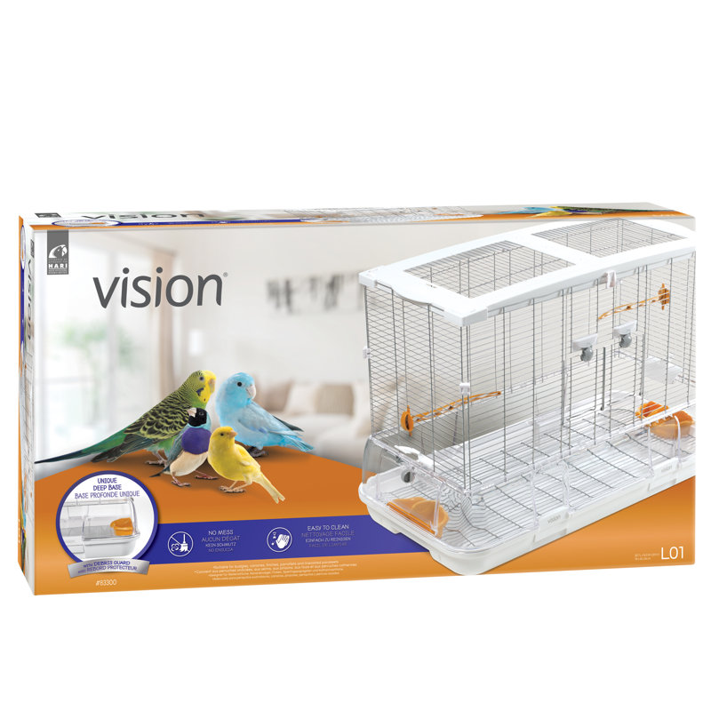 Vision Bird Cage For Large Birds (L01), Single Height, Small Wire, 75 X 38 X 54.5 Cm (29.5 X 15 X 21.5 In)