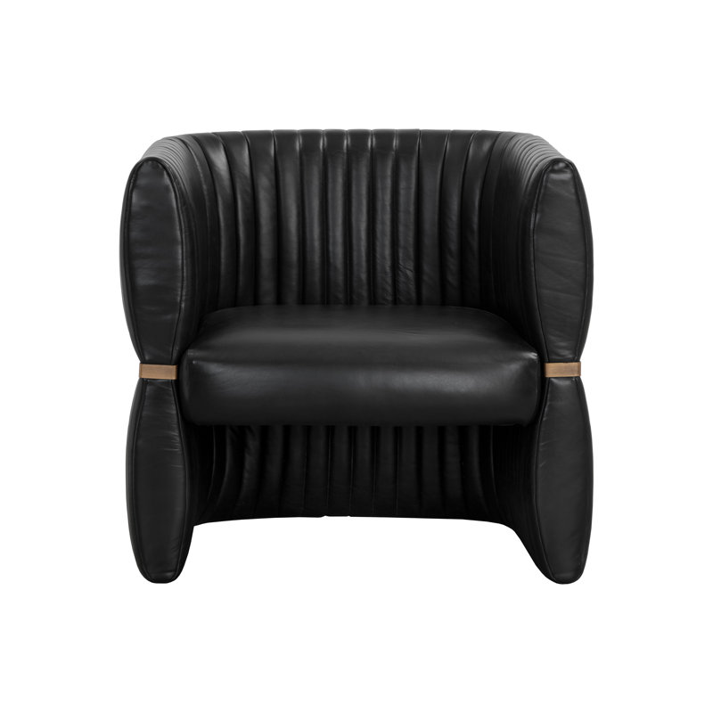 Lounge Chair, Black Genuine Leather