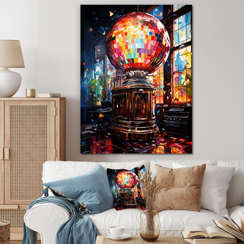 Disco Ball Dreams 2 - Jukeboxes, art mural, Toile tendue, H 44 po x l 34 po x P 1,5 po