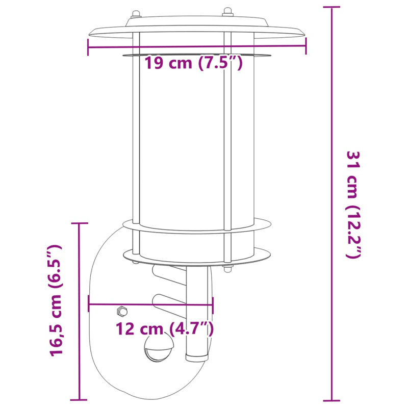 Dantez Plug-in 1 Light Outdoor Wall Light, Silver