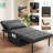 4-In-1 Multi-Function Folding Ottoman Breathable Linen Couch Bed With Adjustable Backrest & Pillow-541366464