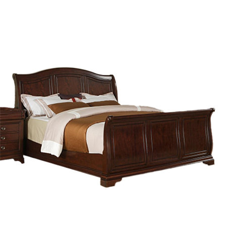 Altigarron Solid Wood Sleigh Bed, Queen