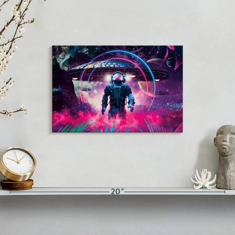 Kelan Astronaut And Spaceship, 8" H x 12" W