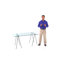 Glass Computer Desk with Silver Metal Frame