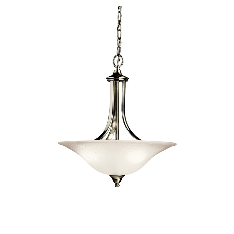 Luminaire suspendu unique à 3 lumières Cayman, Nickel brossé