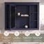 Armoire à pharmacie rectangulaire en panneau de fibres à densité moyenne 35 po avec miroir et 6 tablettes ouvertes-131527467