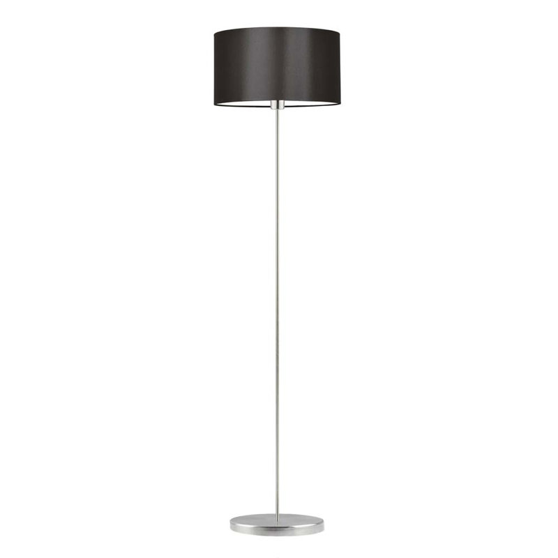 Askel 156cm Traditional Floor Lamp, Brushed Steel, Brown