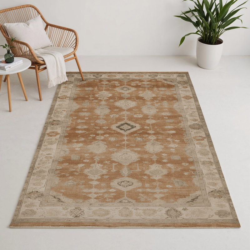Tapis intérieur et extérieur brun Overdyed, Rectangulaire 3 pi x 5 pi