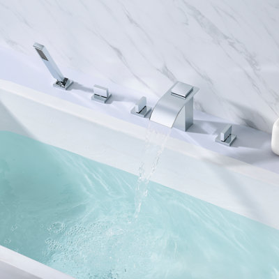 Robinet de baignoire romaine à 3 poignées à fixation sur le comptoir