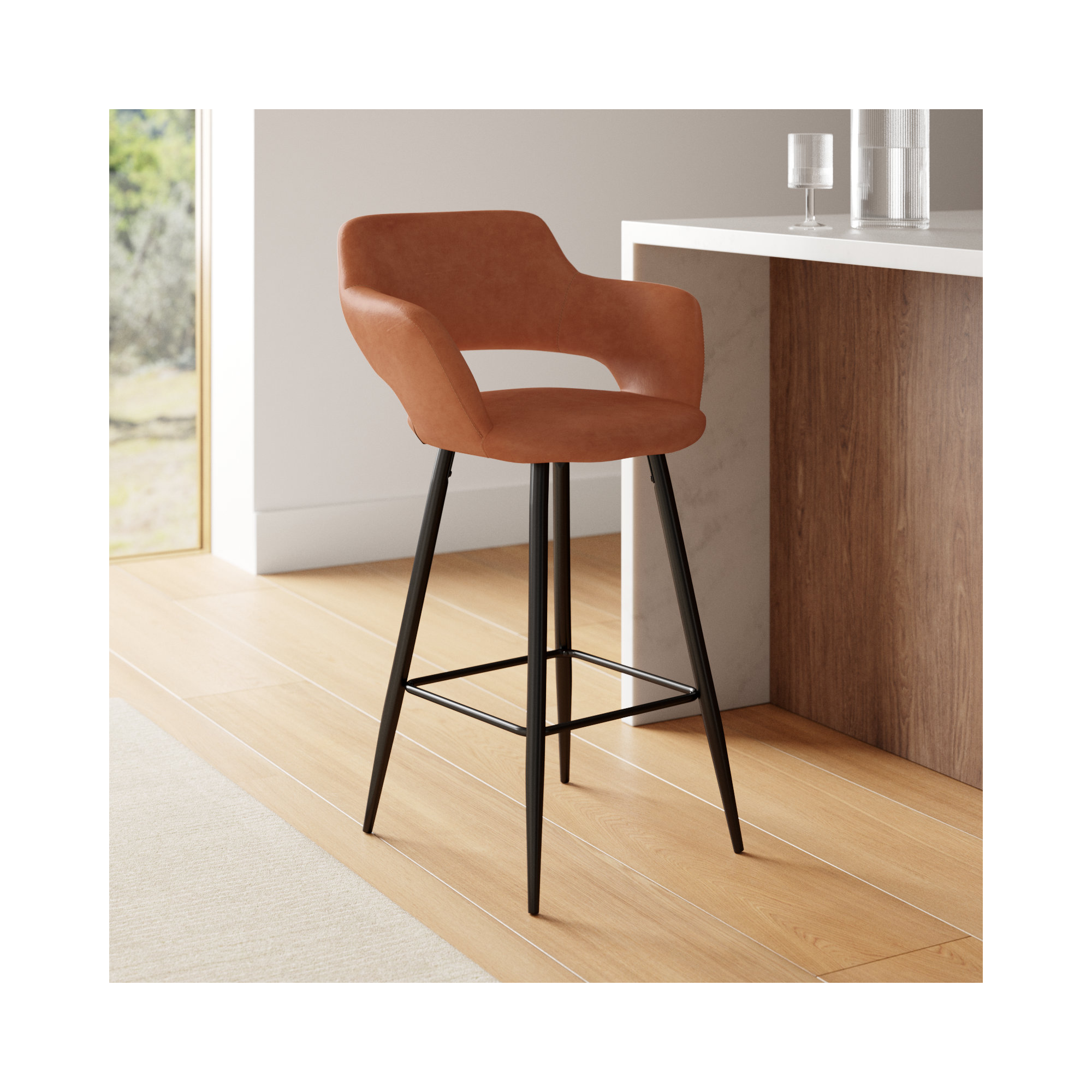 Lake Bar/Counter Stool, Counter Stool (25" Seat Height), Brown