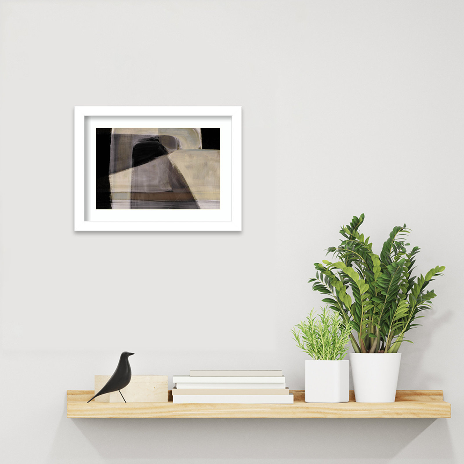 Cleve "Moods" Print by Dan Hobday, White, 10" H x 13" W