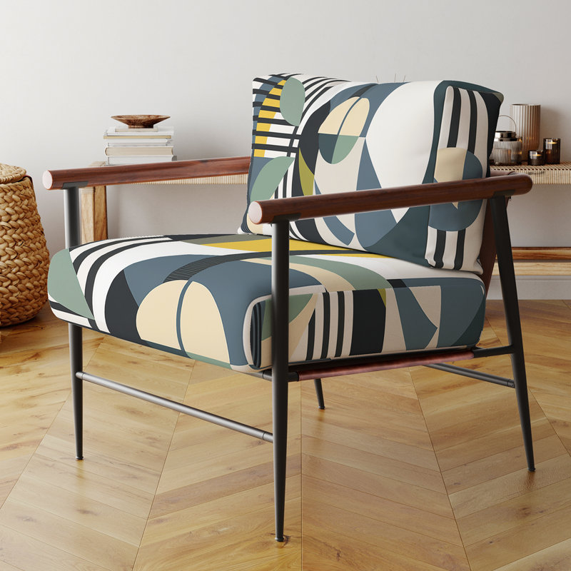 Fauteuil d'appoint en velours rétro Mid-Century, Doré