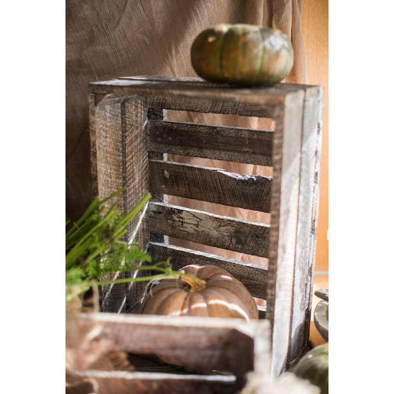 Caisse rectangulaire en bois massif antique, H 5,1 po x l 9,1 po x P 13,4 po