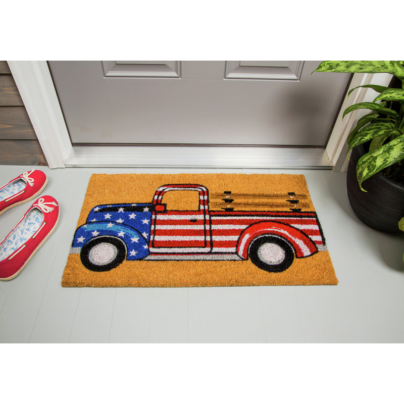 Tapis de porte d’intérieur anti-dérapant 28 x 16 patriotique pickup Pitts