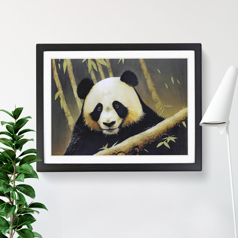 Sparkling Panda - Framed Print, 34cm H x 46cm W x 2cm D, Black