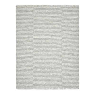 Tapis argenté en laine noué à la main Reva