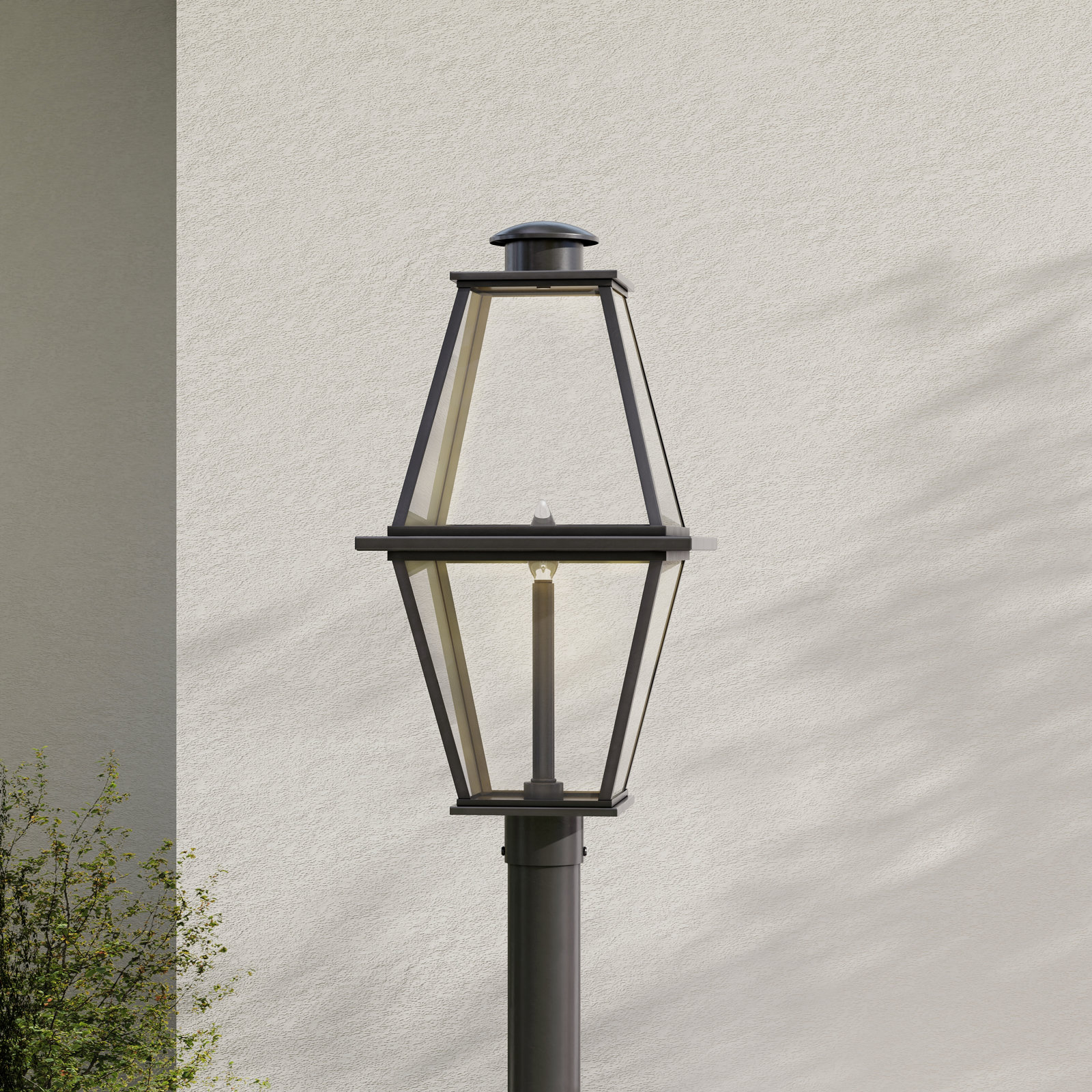 Asuka Metal Outdoor Lantern Head, Textured Black